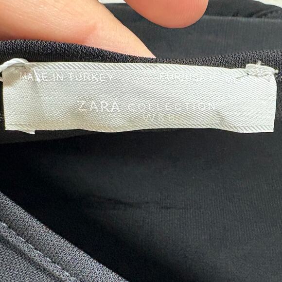 Zara Collection Womens Size Small Deep V Neck Cami Tank Top Black Sleeveless - Picture 7 of 7